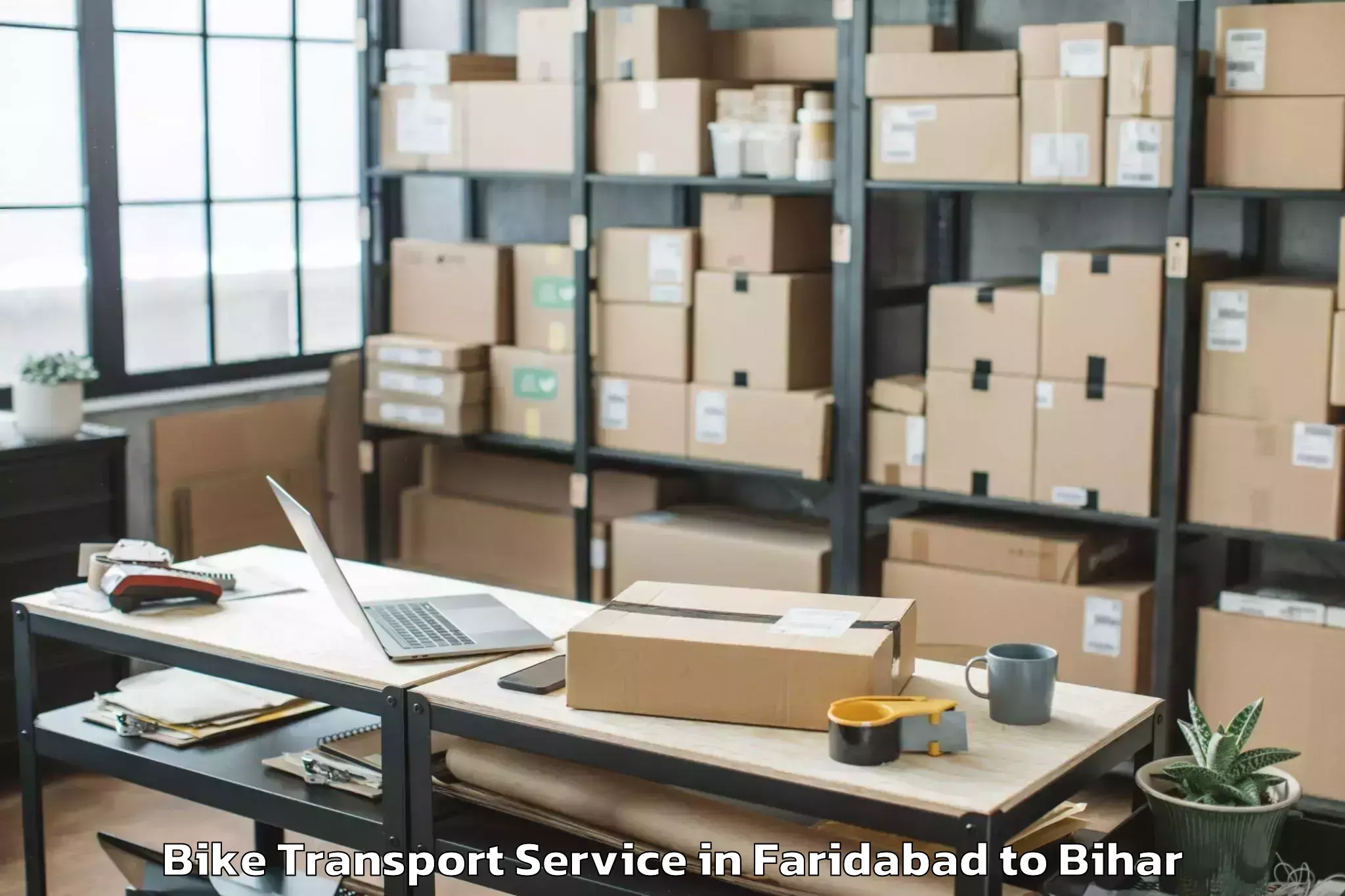 Professional Faridabad to Bathnaha Bike Transport